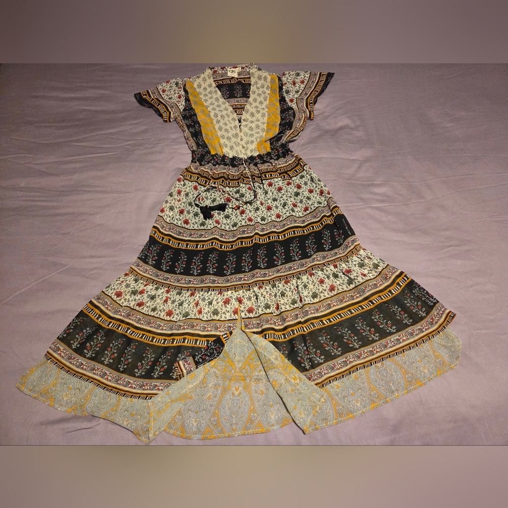 Anthropologie One September Provencal Midi Dress BOHO Size Small
